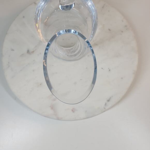 Vintage Crystal Wine Decanter 12" Clear Slanted Aerator Pitcher Handle Heavy - Picture 4 of 9